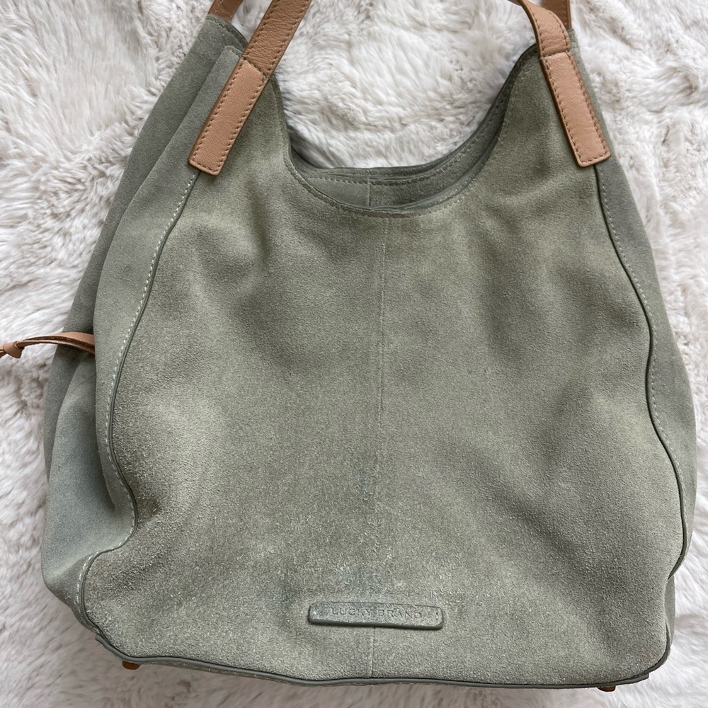 Lucky Brand Leather Sage Green Hobo Bag